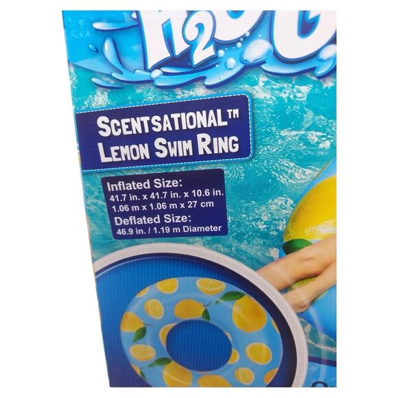 NEW Adult Pool Float Lemon Scented Swim Ring River Floating Tube Blue Cute - Picture 3 of 3